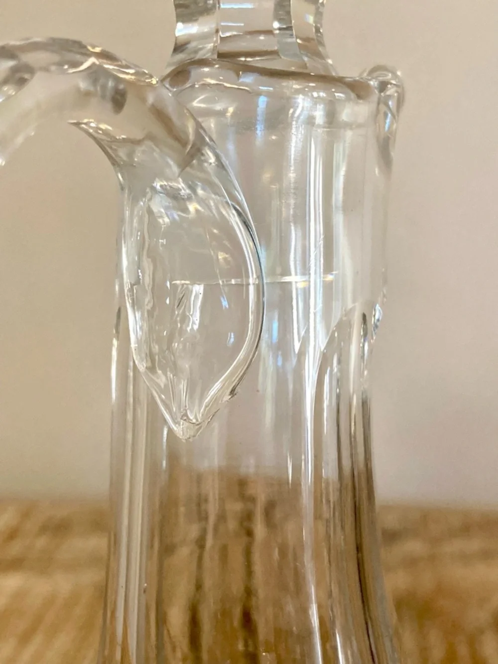Cut Crystal Cruet Bottle with Stopper - 10”
